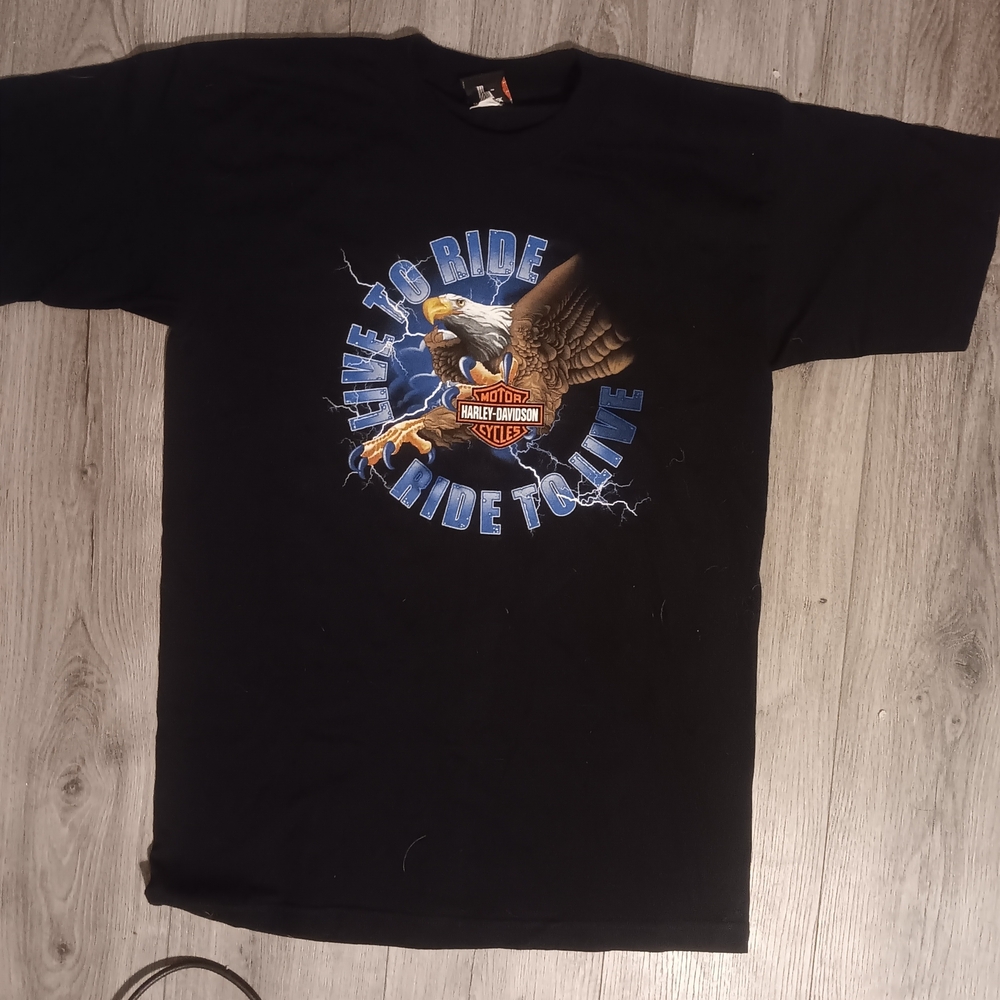 Harley-Davidson Black and Blue Eagle T-Shirt (68)